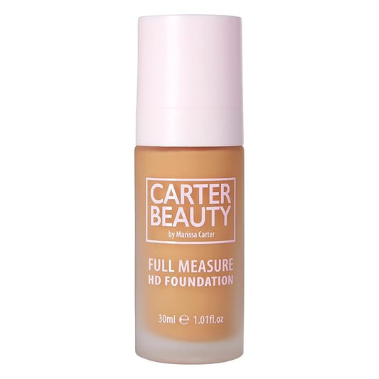 Carter Beauty Full Measure HD Foundation - Lightweight, Full Coverage Matte Formula - Water-Based Super Soft Skin Perfector - Vegan And Cruelty Free, Paraben And Sulfate Free - Sticky Toffee - 1.01 OZ-VivaGrace Women