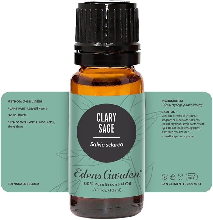 Edens Garden Clary Sage Essential Oil- 100% Pure Premium Grade, Undiluted, Natural, Therapeutic, Aromatherapy, The Best for Diffuser, Skin, Humidifiers, Kid Safe 10 ml (.33 fl oz)-VivaGrace Women