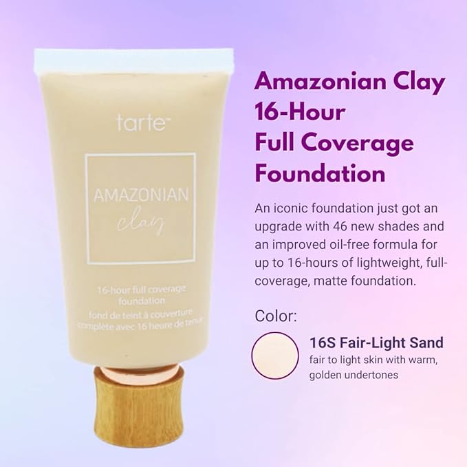 Tarte Cosmetics ian Clay 16-hour Full Coverage Foundation 16S Fair Light Sand-VivaGrace Women