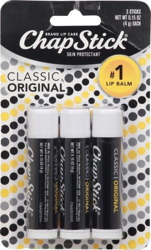 ChapStick Classic Original Lip Balm Tubes, Lip Care - 0.15 Oz (Pack of 3)-VivaGrace Women