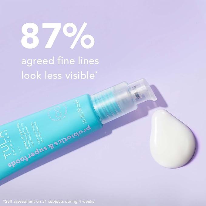 TULA Skin Care Prime of Your Life Smoothing & Firming Treatment Primer - Skincare-first treatment primer that delivers a plumped up, radiant soft focus finish, 1 fl. oz.-VivaGrace Women