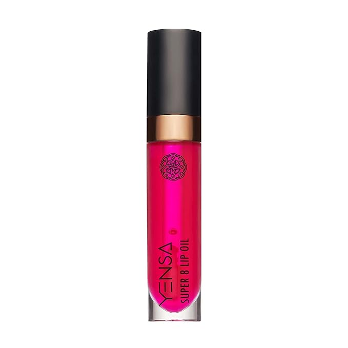 YENSA Super 8 Lip Oil, Natural Korean Moisturizing Gloss, No-Sticky Transparent Formula For Hydrating Lip Care (Pink Shine) .22 fl oz-VivaGrace Women