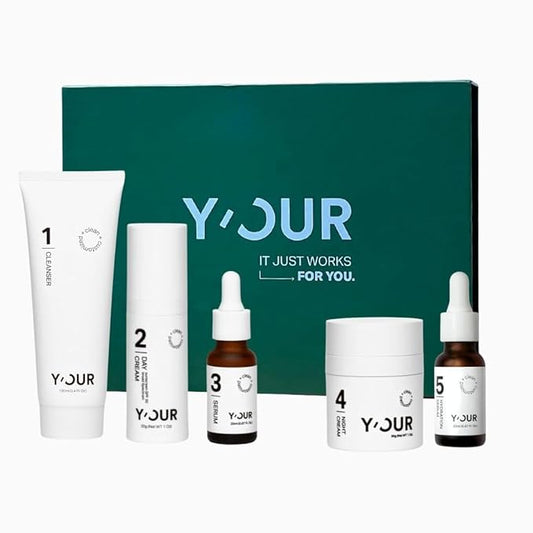 Y'OUR Skincare System, Contains: Moisturizing Cleanser, Antioxidant Day Cream, Calming Serum, Revitalizing Night Cream, Intensive Hydration Serum (Hydrating Skincare (Set of 5))-VivaGrace Women