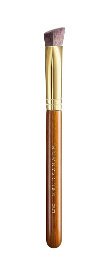Desert Oak Series Triangular Contour Brush - Angled Synthetic Bristles for Cream/Liquid/Powder, Luxe Bubinga Handle & Brass Ferrule (CM 178)-VivaGrace Women