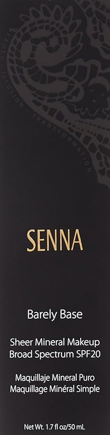 Senna Cosmetics Barely Base Sheer Mineral Makeup SPF 20, Medium, 1.7 Fluid Ounce-VivaGrace Women