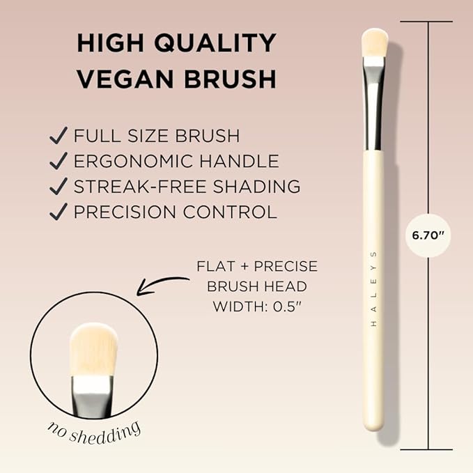 HALEYS Lid Eyeshadow Brush, Medium Flat Tapered Brush, Easy Blending and Shading for Building Eyeshadow Color, High-end Synthetic Bristles, Multi-tasking, for Cream and Powder Makeup, Vegan + CF-VivaGrace Women