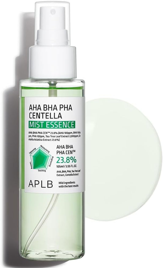 APLB AHA BHA PHA Centella Mist Essence | AHA BHA PHA CEN™ 23.8% 3.55 FL.OZ/Korean Skincare, Exfoliant, Replenishing Moisture, Revitalize for Gentle and Improve Skin Texture-VivaGrace Women
