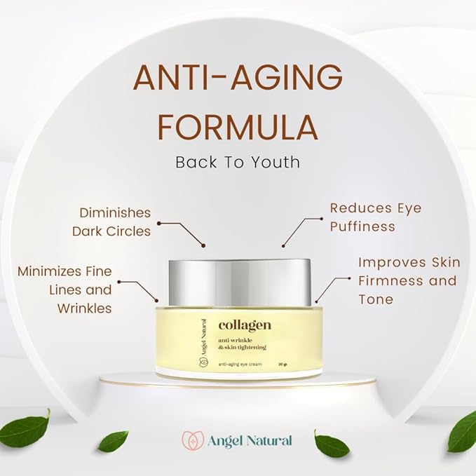 Anti-Aging Eye Cream with 5% Collagen and 5% Vitamin C, Reduce Dark Circles & Puffiness, Fine Lines and Wrinkles, Caffeine, Korean Skin Care, 0.7 Fl Oz-VivaGrace Women