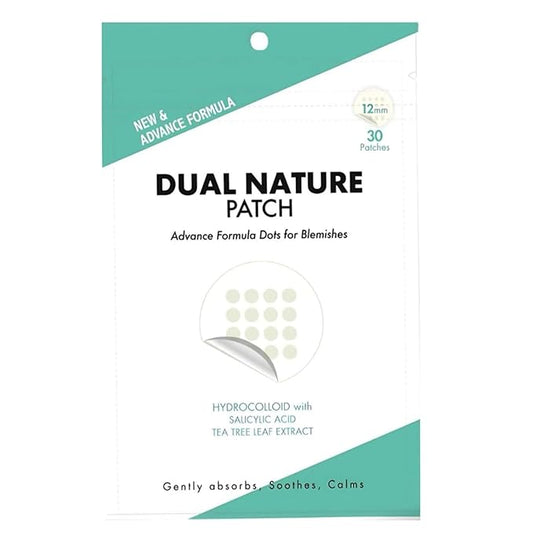Dual Nature Advanced Formula Hydrocolloid Blemish Patches 12mm - Infused with Tea Tree Leaf, Lavender Extract & Salicylic Acid - Fights Blemishes, Soothe and Calms - Skin All Skin Types (30 Count)