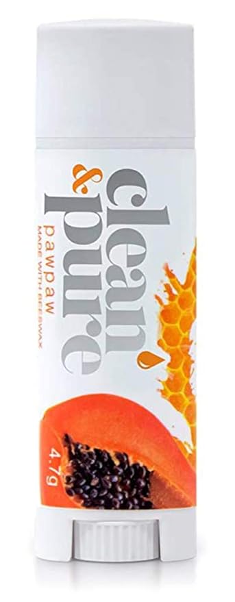 Lip Balm (Pawpaw) 100% Natural Beeswax, Vitamin E | Olive Oil Based Treatment for Dry, Chapped Lips | Made in Australia…-VivaGrace Women