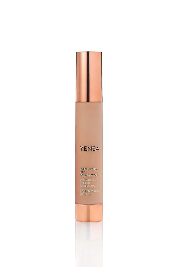 YENSA Super Silk Foundation - Full Coverage, Age-defying complex of Vitamin C, E, Ferulic, and Bakuchiol Oil (Tan 3) 1.0 fl oz-VivaGrace Women