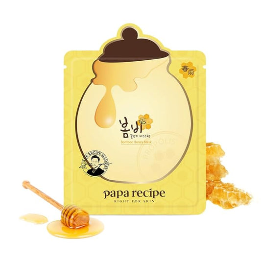 [Papa Recipe] Bombee Honey Mask Pack 25g * 10 sheets - Sheet Mask, Facial Skin Care, Deep Moisturizing Serum for Dry Skin - Korean Skin Care, K-Beauty