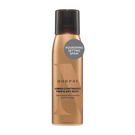 Morphe Jumbo Continuous Prep & Set Face Mist - Hydrating Setting Spray for Makeup & Skin Prep - Enriched with Ceramides and Antioxidants for a Radiant Finish (6.5 oz)-VivaGrace Women