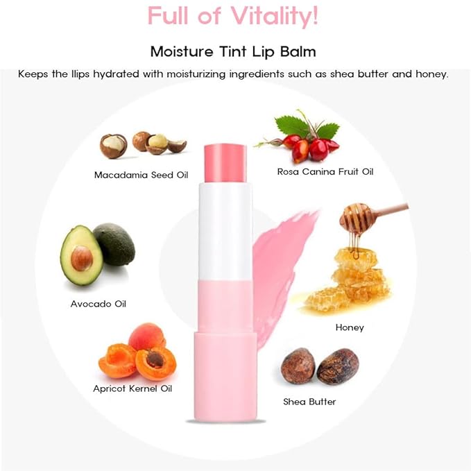 Moisture Tint Lip Balm-Vegetable oil, Shea butter, Avocado Oil-Long-lasting colors,Lip Repair,Dry Lip Treatment-Moisturizing Lip Care 0.12oz. (Coral)-VivaGrace Women