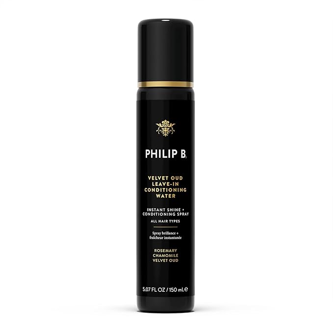 PHILIP B. Velvet Oud Leave-in Conditioning Water, 5.07 Fl. Oz. (150 ml) - Instant Shine and Conditioning Spray With Rosemary and Chamomile-VivaGrace Women