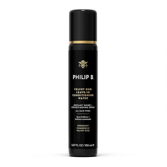 PHILIP B. Velvet Oud Leave-in Conditioning Water, 5.07 Fl. Oz. (150 ml) - Instant Shine and Conditioning Spray With Rosemary and Chamomile-VivaGrace Women