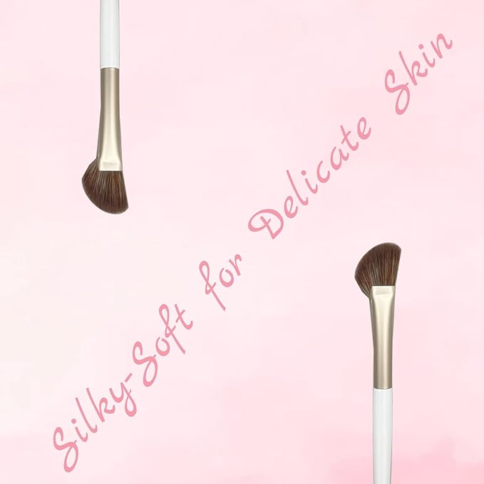 Eyeshadow Makeup Brushes Set with Case 7 PCS Soft Synthetic Hairs Eye Makeup Brushes for Blending Eyebrow Eyeliner Eyeshadow （White）-VivaGrace Women