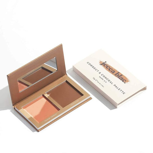 Jecca Blac Correct and Conceal Medium Coverage Palette, Lightweight Long Lasting Formula, Medium To Full Coverage, Gender Neutral and LGBTIQA+ Inclusive Make Up, Dark 6.0, 12g-VivaGrace Women