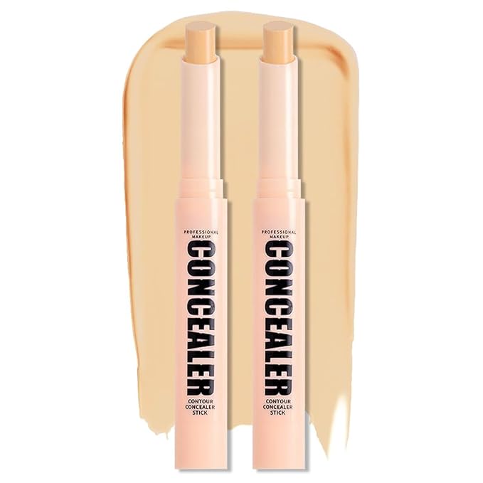 Kaely 2Pcs PROFESSIONAL MAKEUP Correcting Concealer Stick,Medium Coverage Concealer Crayon,under Eye Brightener Concealer for Dark Circles,corrector de ojeras,Lightweight,Vegan,04 VANILLA-VivaGrace Women
