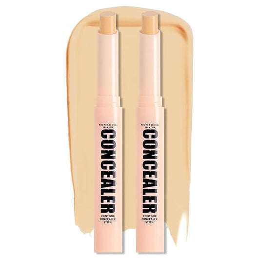 Kaely 2Pcs PROFESSIONAL MAKEUP Correcting Concealer Stick,Medium Coverage Concealer Crayon,under Eye Brightener Concealer for Dark Circles,corrector de ojeras,Lightweight,Vegan,04 VANILLA-VivaGrace Women