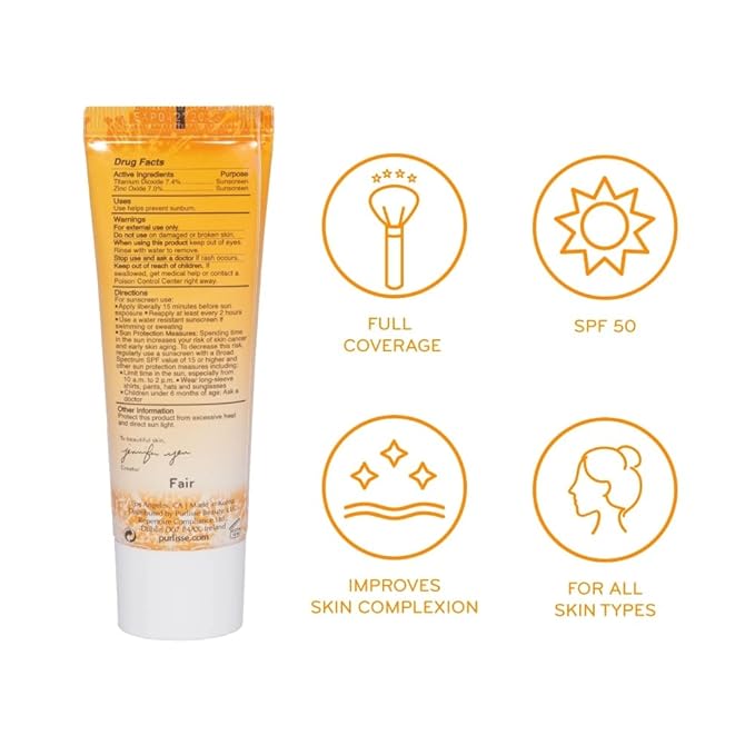 pūrlisse Youth Glow Vitamin C CC Cream SPF 50: Cruelty-Free & Clean, Paraben & Sulfate-Free, Full Coverage, Hydrates with Hyaluronic Acid | Light Medium 1.4oz-VivaGrace Women