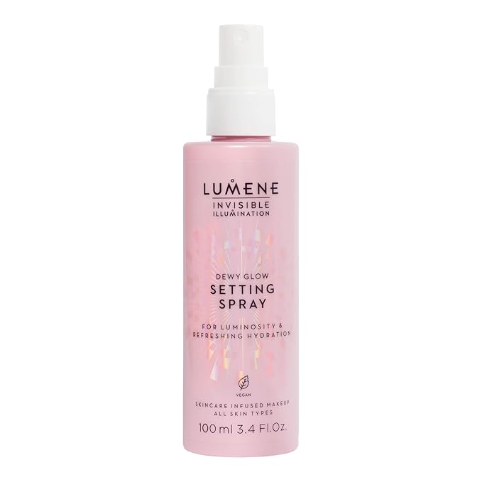 Lumene Invisible Illumination Dewy Glow Setting Spray - Facial Spray for All Skin Types - Makeup Primer & Dewy Setting Spray - Refreshing Face Mist (3.4 fl oz)-VivaGrace Women