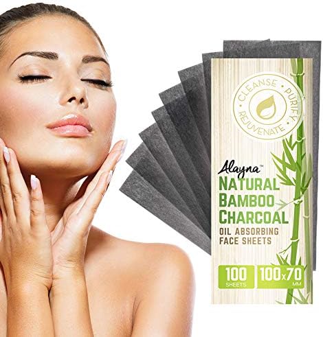 Oil Blotting Sheets for Face Natural Bamboo Charcoal Blotting Paper for Oily Skin Oil Absorbing Tissues Beauty Blotters Remove Excess Shine Organic Blot Papers For Facial Make Up & Skin Care 1 Pack-VivaGrace Women