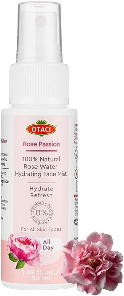 OTACI Rose Passion Face Mist Spray – 100% Natural Rose Water Hydrating Mist for Glowing, Refreshed Skin – Travel Size 50ml – Vegan, Alcohol-Free, for All Skin Types-VivaGrace Women