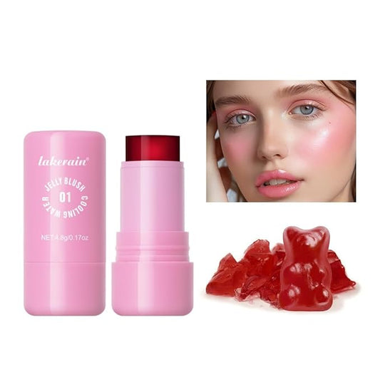 Milk Jelly Blush - Milk Blush - Sheer Cheek & Lip Stain，Long Lasting Milk Jelly Tint Have Transparent & Bright Colors (#1 poppy pink)-VivaGrace Women