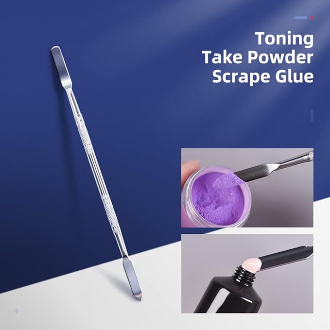 7.2 inches Pro Stainless Steel Make Up Spatula Double Sided Cosmetic Stirring Rod Nail Art Manicure Tools (size-2)-VivaGrace Women