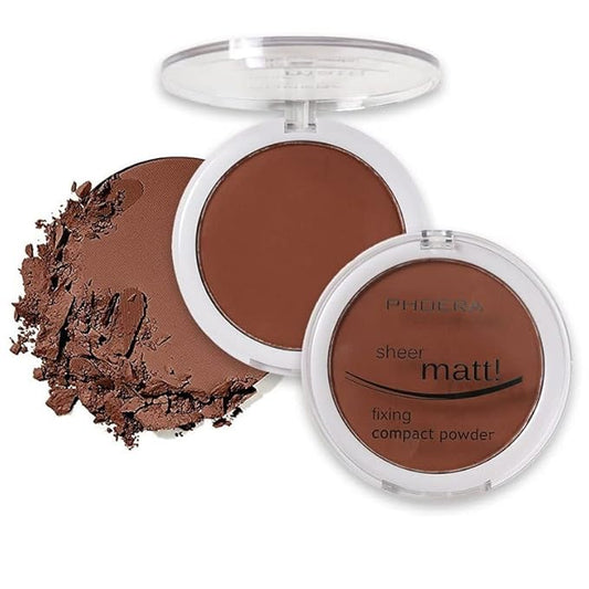 2 Pack PHOERA Matte Face Powder, Control Oil Brighten Skin Color Full Coverage Flawless Face Setting Loose Powder。208 - Espresso-VivaGrace Women