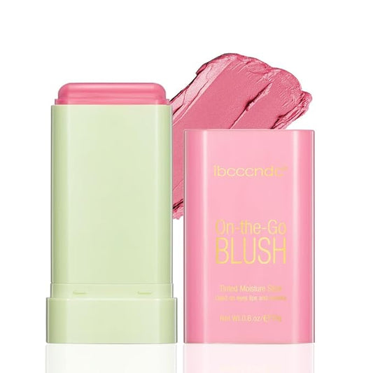 Soft Creamy Blush Stick, Multi-use Makeup Blush Stick for Cheeks and Lips Tint, Waterproof Solid Moisturizer Stick, Natural Smooth Blendable Matte Finish Face Blush Makeup,01 Shy Pink-VivaGrace Women