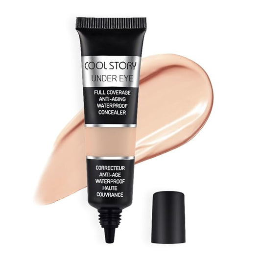 Pro Under Eye Full Coverage Liquid Concealer to Cover Dark Circles, Scars, Redness, Spots, Fine Lines, Corrector Anti-Aging Natural Finish, Moistening Smooth Cream, Waterproof 0.4 fl oz - Medium#-VivaGrace Women