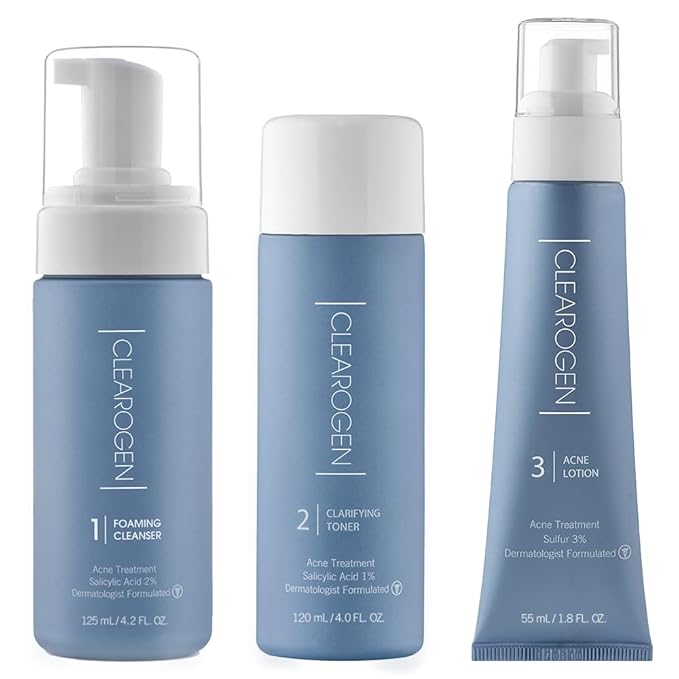 Acne Treatment Kit, Acne Kit, Skin Care Acne, Acne Skin Care Set, Natural Anti-DHT Deluxe Set Sensitive Skin 3-Piece Set, 2-Month Supply-VivaGrace Women