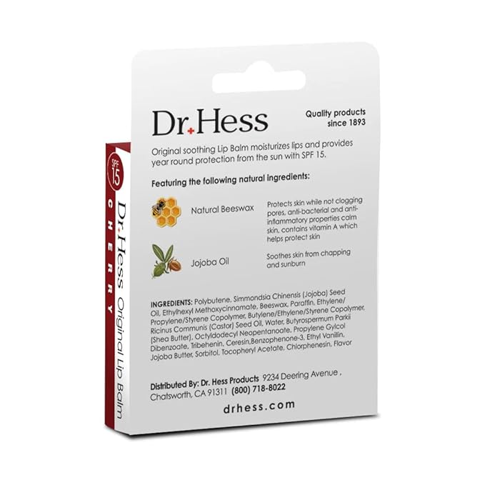 Original Udder Stick SPF Lip Balm, Soothing Moisturizer Sun Screen Balm for Dry Lips with Jojoba, Beeswax & Shea Butter, Total Lip Care, Hydration & Repair, Cherry Flavor, 4 Pack-VivaGrace Women