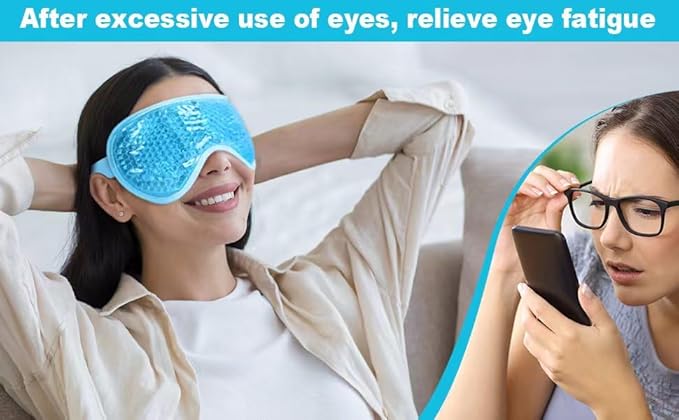 ONLYSKY BEAUTY Cold Eye Mask Cooling Gel Eye-Mask for Dry Eyes, Eye relax and Pressure Release as Gift for women (Blue)-VivaGrace Women