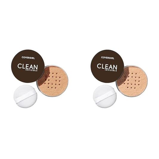 COVERGIRL Clean Invisible Loose Powder Vegan Setting Powder Bundle - Translucent Medium Warm 20g & Translucent Medium 20g-VivaGrace Women