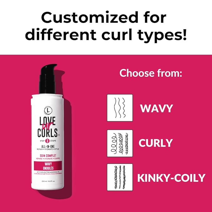 Love Ur Curls - Shampoo, Conditioner, Wavy All In One Styler to repair, define and hydrate hair and Irish Sea Moss Gel for touchable hold-VivaGrace Women