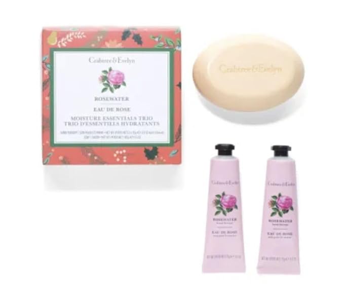 Crabtree & Evelyn Rosewater Bar Soap & Hand Therapy Gift Set-VivaGrace Women