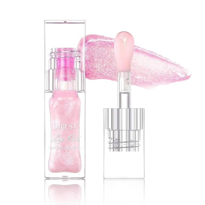 Hydrating Lip Glow Oil-Lip care oil- Lip Oil Tinted for Lip Care and Dry Lips-Prevents Dry Cracked-Non-sticky Big Brush Head-Lip Plumping -Lip Oil gloss tinted-Fresh Texture Lip Oil-VivaGrace Women