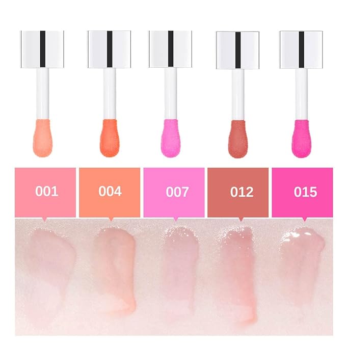 Lip Glow Oil, Care Of Lips, Highlight Lip Color And Lip Oil Hydrating Tinted Lip Balm, Lip Oil Gloss Tinted Hydrating Lip Care Lines Lip Crystal Jelly Moisturizing (012 RoseWood)-VivaGrace Women