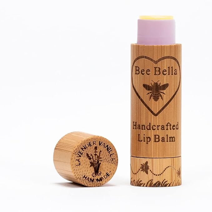 Bee Bella Lip Balm, Lavender Vanilla, 3 Pack - Hydrating, Moisturizing Lip Care, 100% Natural, Original Organic Beeswax with Vitamin E, Handmade in USA-VivaGrace Women