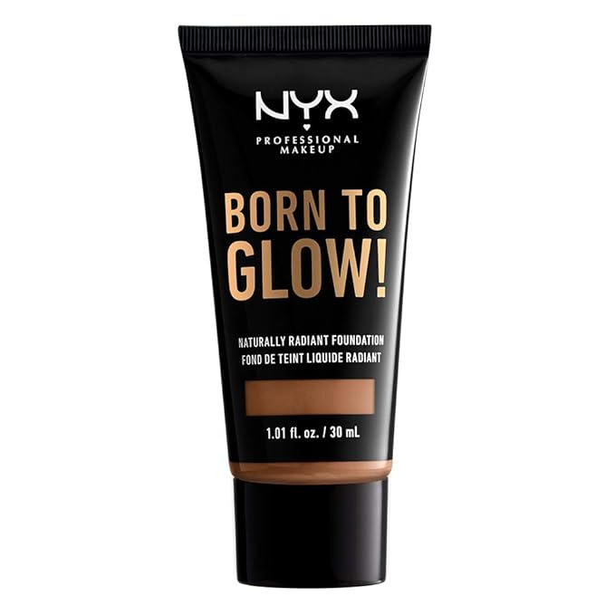 NYX PROFESSIONAL MAKEUP Born To Glow Naturally Radiant Foundation, Medium Coverage - Mahogany-VivaGrace Women