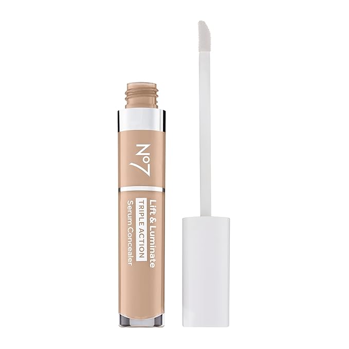 No7 Lift & Luminate Triple Action Serum Concealer - Fair - Anti Aging Liquid Concealer Makeup for Blemishes & Dark Circles - Medium to Full Coverage Concealer for Face (8ml)-VivaGrace Women