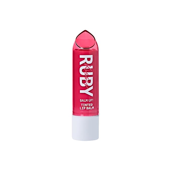 Ruby Kisses Balm Up Tinted Lip Balm, Non-Greasy Hydrating Formula, Nourishing Coconut Core & Vitamin E Infused, Lip Care with Natural Shine, Lightweight Sheer Color (Red)-VivaGrace Women