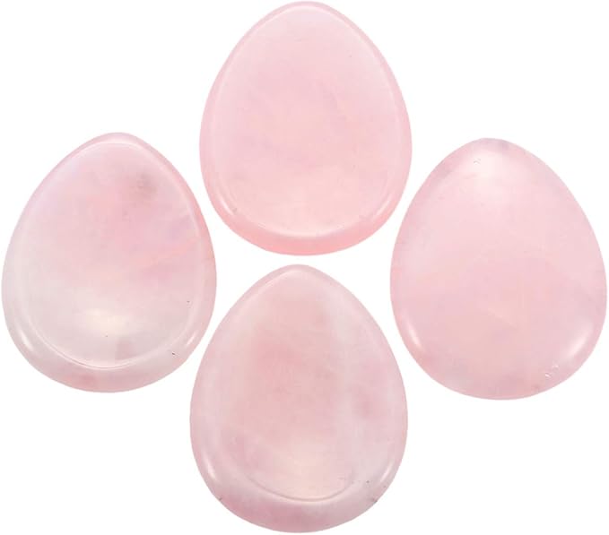 mookaitedecor Rose Quartz Roller Massager Tool & Thumb Worry Stone for Crystal Healing Reiki Stress Relief-VivaGrace Women