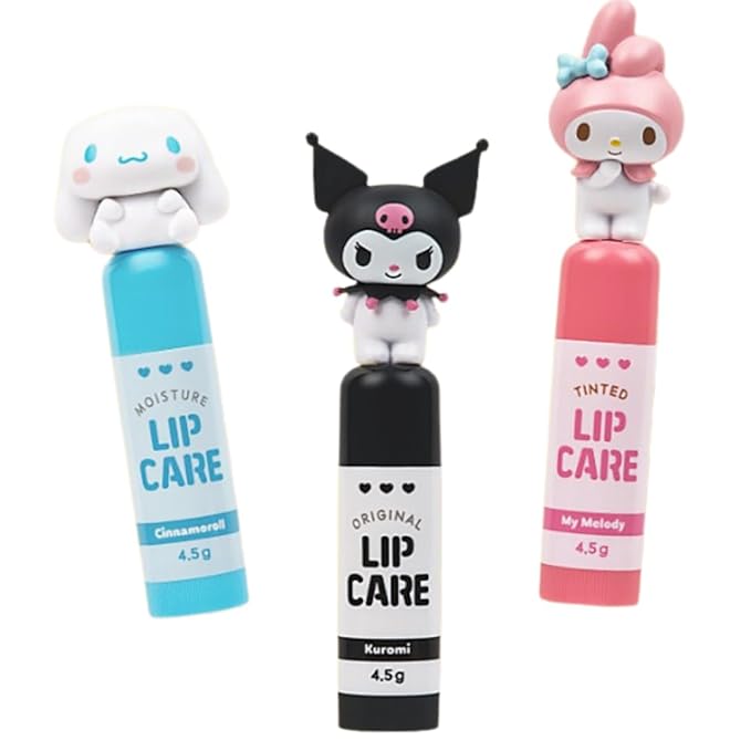 Cute Lip Balm, Adorable Character Lip Balm for Kids, Moisturizing and Nourishing Lip Care with Shea Butter for All Ages, Girls Lip Gloss, Toddler Lip Gloss (Black - Unscented)-VivaGrace Women
