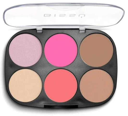 Bissú 6 colors Makeup Palette (4grms each color) includes 2 highlighters, 2 Bronzers, 2 Blushes (La Chida)-VivaGrace Women