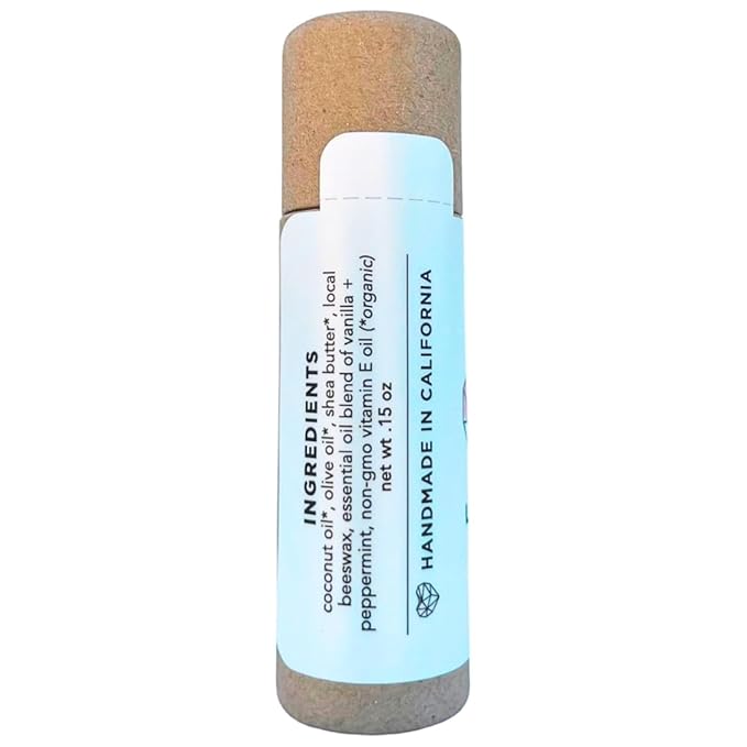 Plastic Free Lip Love | Jumbo Organic Lip Balm | Organic Beeswax and Plant Based | Zero Waste Natural Lip Balm (Vanilla Mint)-VivaGrace Women