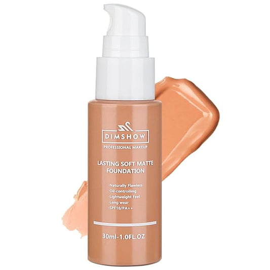 Flawless Matte Liquid Foundation Makeup, Vegan & Cruelty-Free, Liquid Oil-Free Foundation Face Makeup for Combination & Oily Skin, Longwear Medium-Full Coverage (10, 30ml)-VivaGrace Women